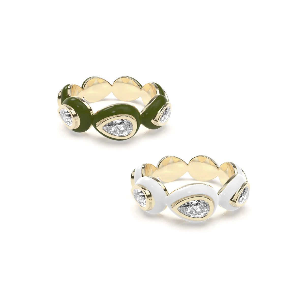 Drop Bauble ring Duo