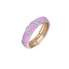 Thin Enamel Diamond Ring