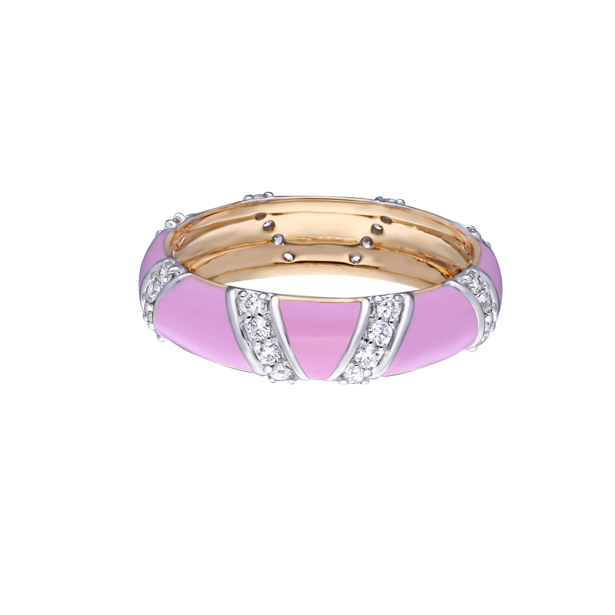 Thin Enamel Diamond Ring