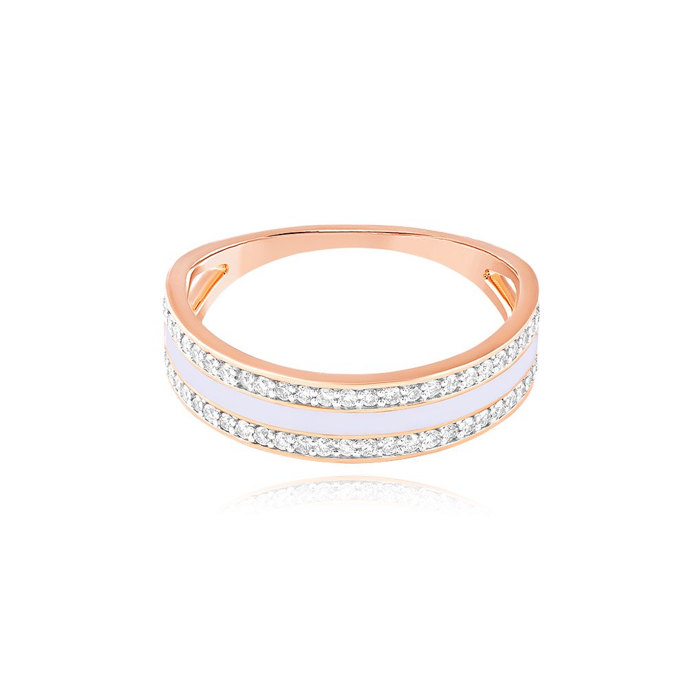 Shimmering Enameled Diamond Ring