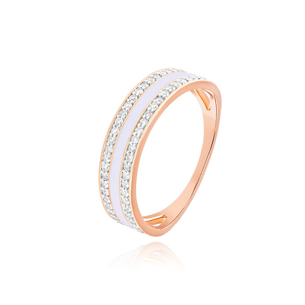 Shimmering Enameled Diamond Ring